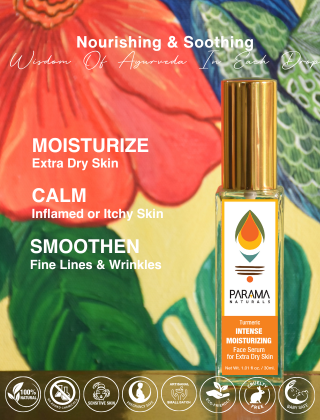 Turmeric INTENSE MOISTURIZING Face Serum for Extra Dry Skin Parama Naturals
